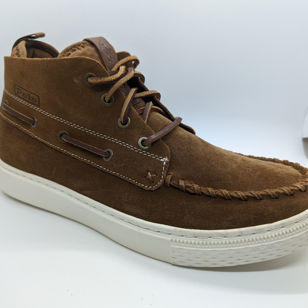 POLO RALPH LAUREN Men's Chukka 100 Suede Sneakers, New Leather Suede 9.5 D